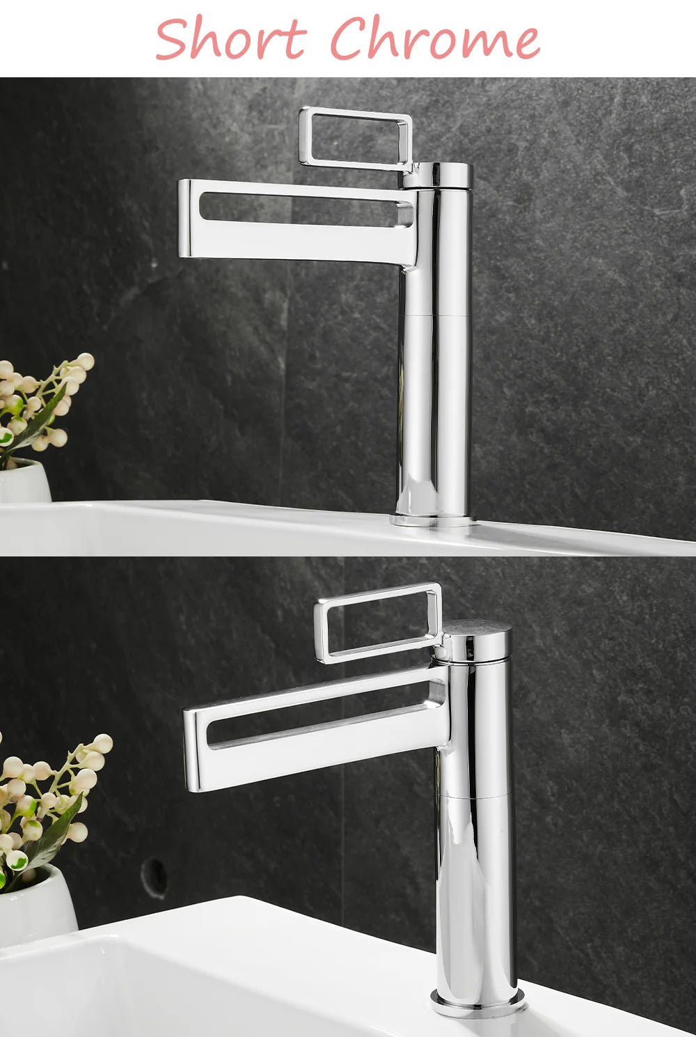 Black Tall Bathroom Basin Taps Single Handle Waterfall Faucet Solid Brass Basin Mixer Tap Creative Hollowed Out Design Water Tap