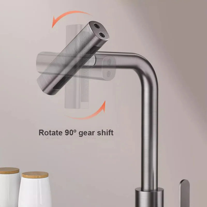 Kitchen Faucets Brass Sink Faucet Pull Out Kitchen Sink Water Tap Deck Mounted Mixer Stream Sprayer Head Hot Cold Taps
