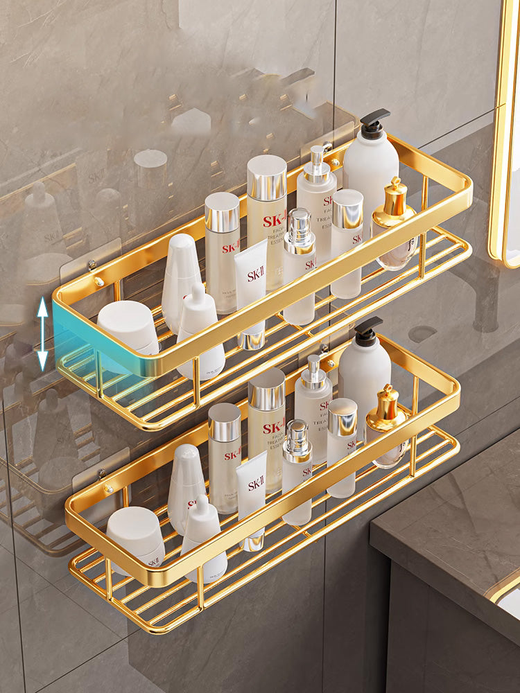 Gold storage rack bathroom wall mounted storage rack bathroom shampoo shower gel cosmetics storage rack bathroom accessories