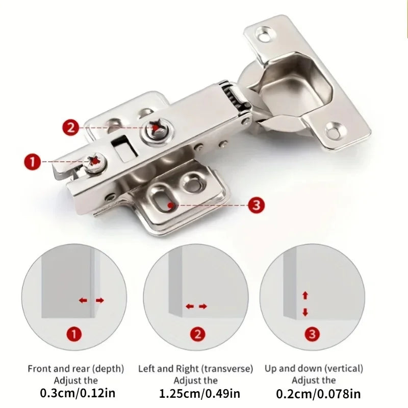 2/20Pcs Cabinet Hinges with Screws Steel Hinges For Furniture Full Overlay Mute Cabinet Door Cupboard Hinges Furniture Fitting