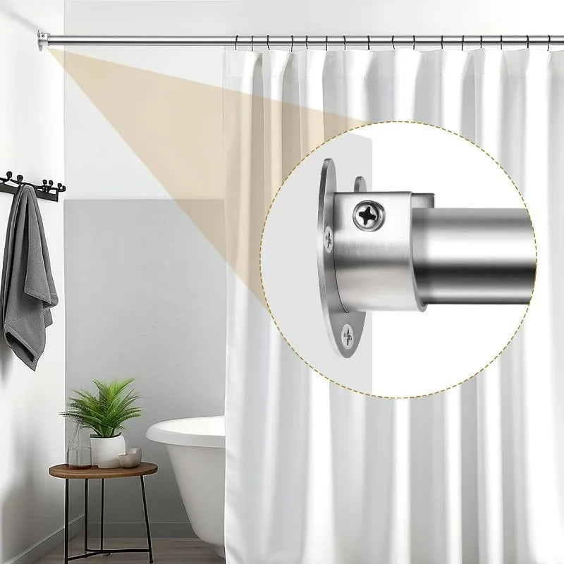 Wardrobe Hanger Rod Fixing Holder Stainless Steel Flange Seat Curtain Rod Tube Hook Fixed Support Bracket Bathroom Hardware