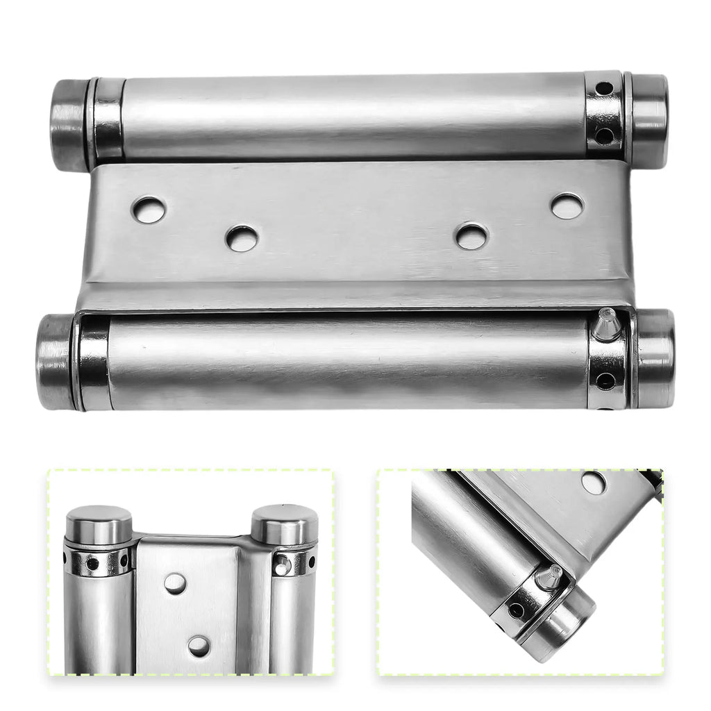 Double Spring Hinge Two-Way Free Door Hinge Stainless Steel  Automatic Door Closing Garage Door Hinges Fence Dedicated Hardware