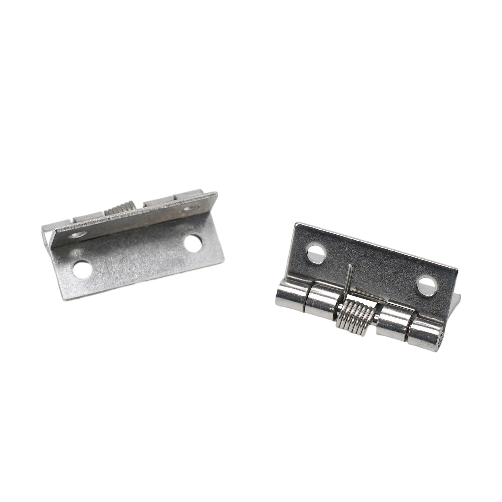 2pcs 1/1.5/2/3Inch Silver Spring Door Hinge Stainless Steel Self Closing Design Windows Cabinets Boxes Household Hardware