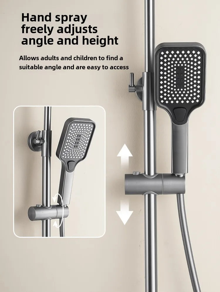 Shower Set Faucets Bathroom  Piano Button Switch Bath Shower Rain Shower Complete Bathroom Head Douche