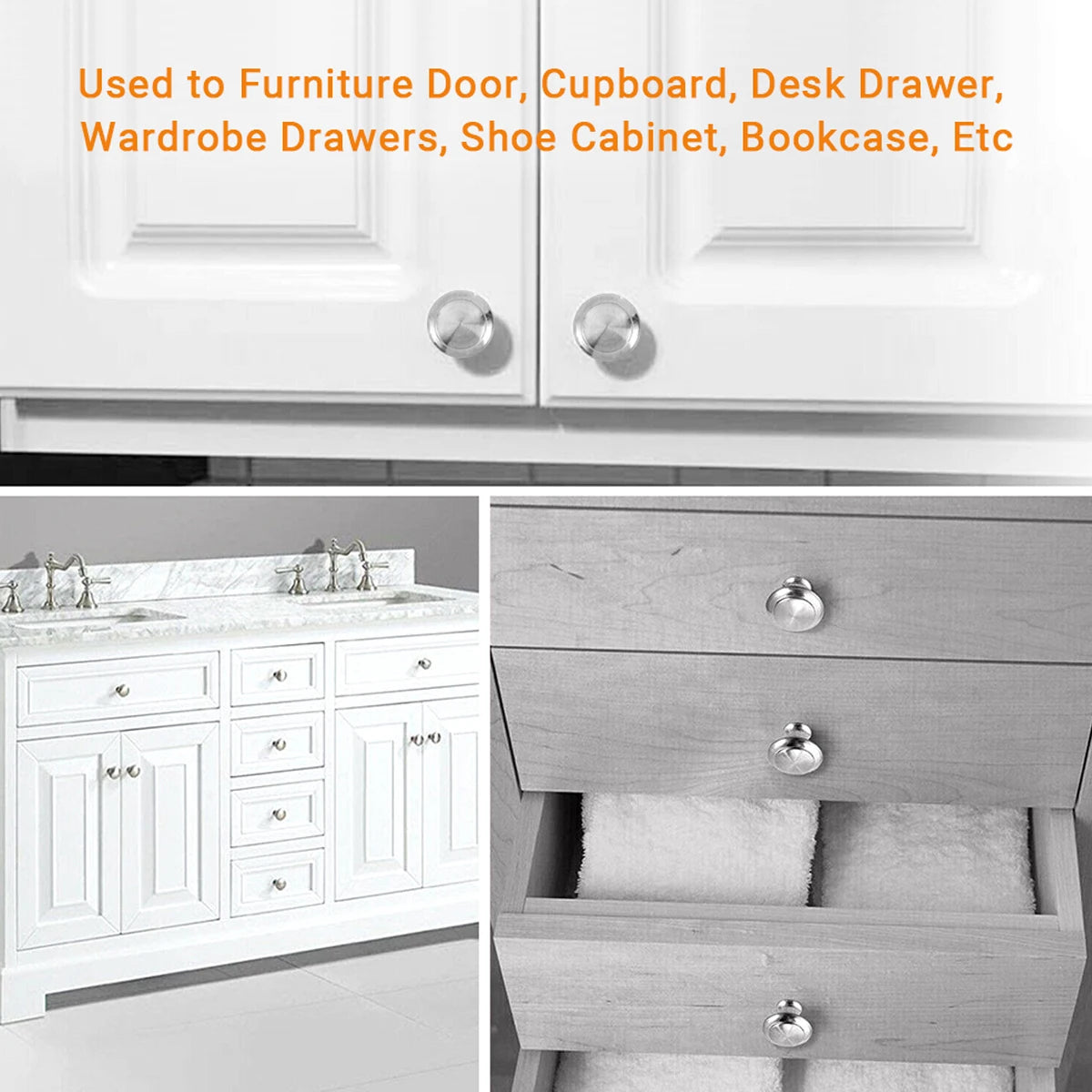 Modern Stainless Steel Kitchen Cabinet Handles and Knobs Drawer Handles Wardrobe Door Pulls Furniture Hardware