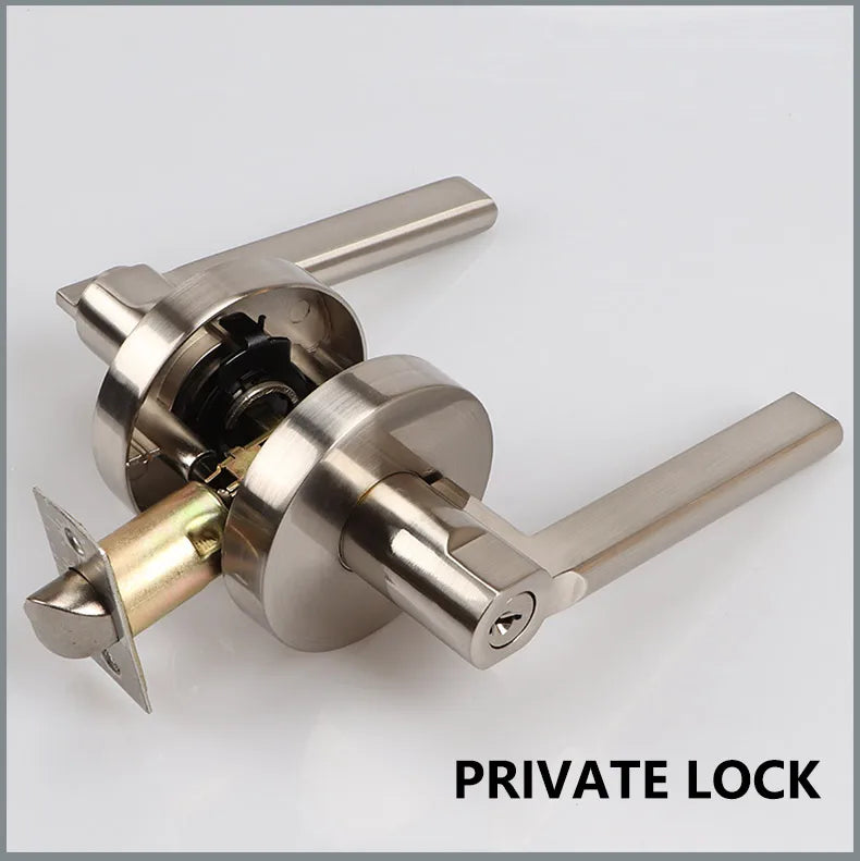 Door Lock Household Universal Silent Toilet Indoor Bedroom Lock Three-bar Handle Lock Old-Fashioned Spherical Round Door Lock