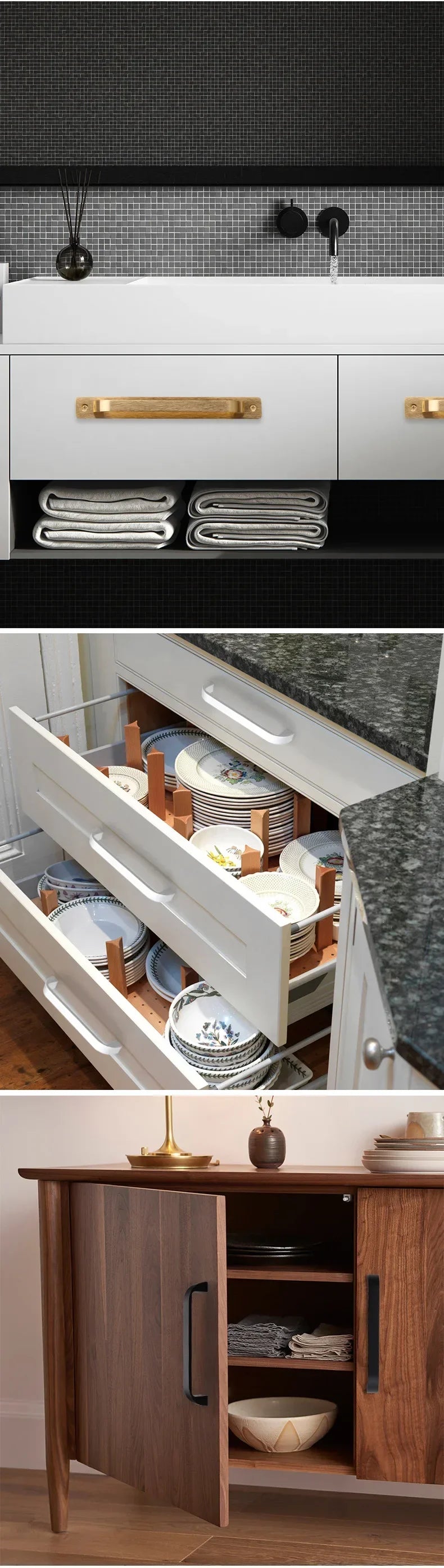 Door/Window Handle Balcony Wooden Sliding Door Handle Golden Aluminum Alloy Warehouse Door Black Kitchen Handle