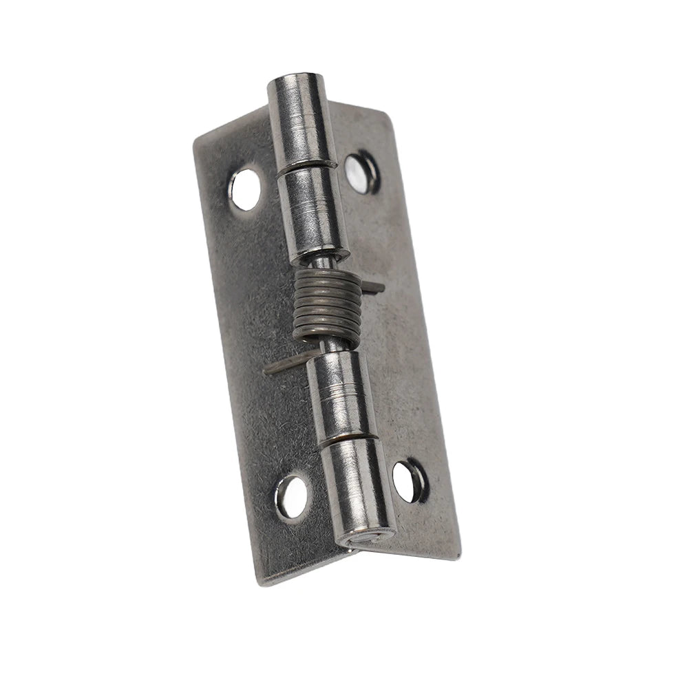 2pcs 1/1.5/2/3Inch Silver Spring Door Hinge Stainless Steel Self Closing Design Windows Cabinets Boxes Household Hardware