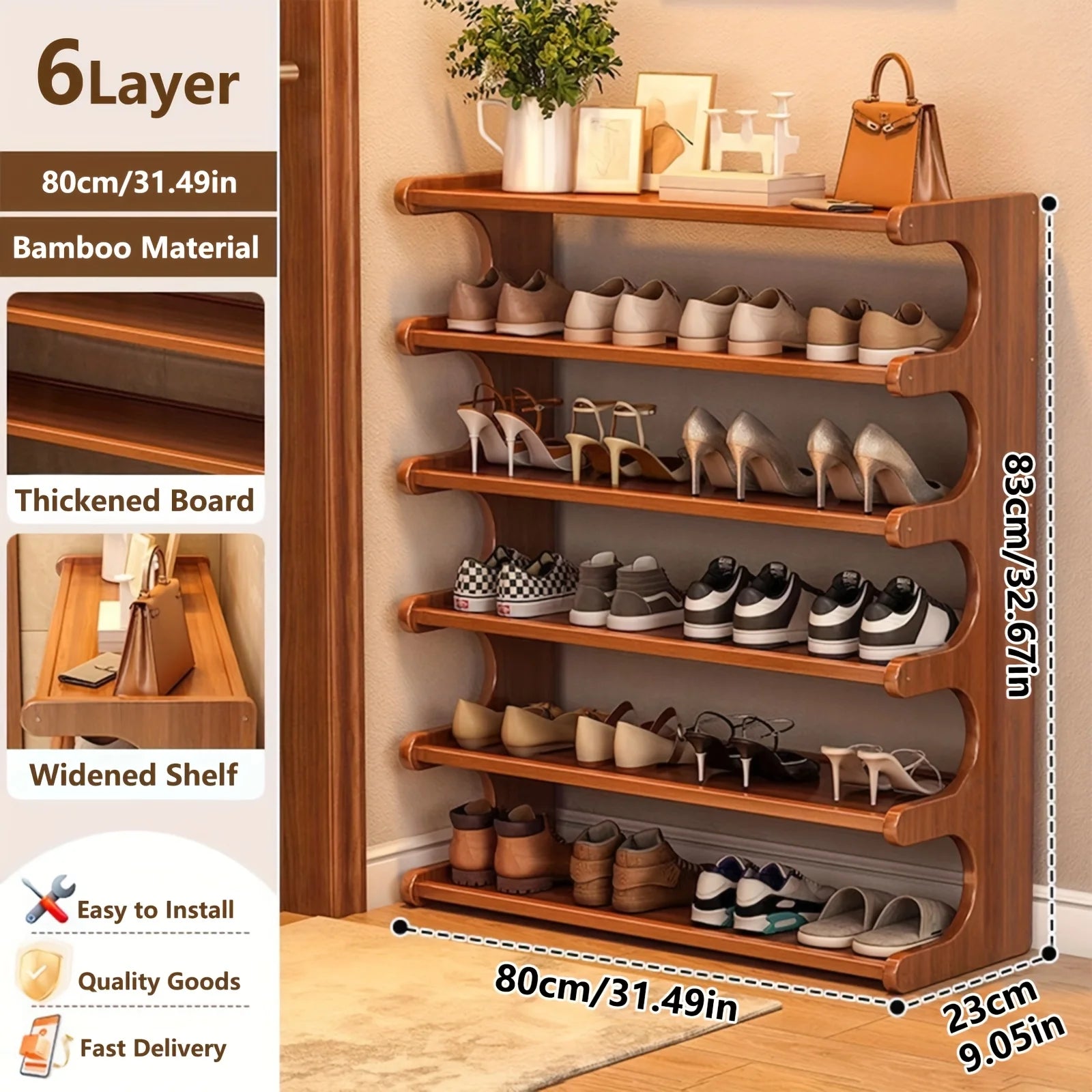 Practical Storage Rack, Shoe Rack, Space-Saving Design, Multi-Layer Independent Storage Rack, Wood Grain Finish, Easy to Assemble, Self-Supporting Cube Shoe Rack, Shelves, Suitable for Dormitories and Entryways, Easy to Assem