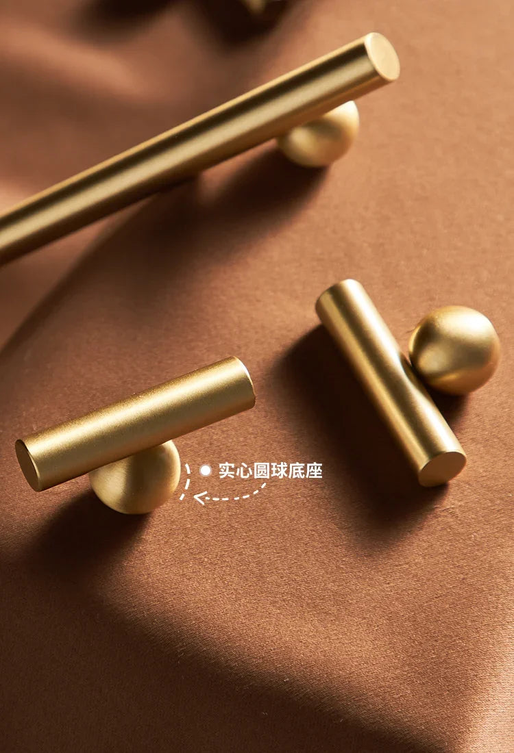 Creative Brass Cabinet Handle New High-end Modern Minimalist Drawer Cabinet Wardrobe Door  Light Luxury Cabinet Long Handle