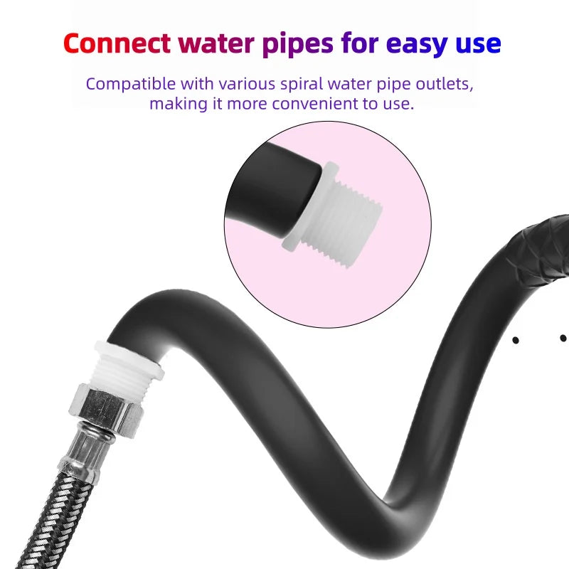 Bathroom Accessories Black Handheld Showerhead Soft Tube Anti Fall and Crack Gym Home Bathroom Universal New Porous Shower