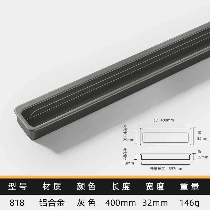 Simple modern drawer cabinet door shoe cabinet concealed built-in closet door slotted invisible sliding door handle