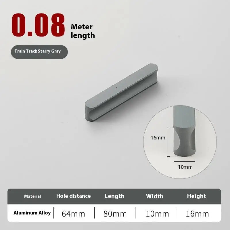 Modern Simple Light Luxury I-Shaped Cabinet Door Handle Extended Round Head Drawer Wardrobe Cabinet Furniture Door Handle