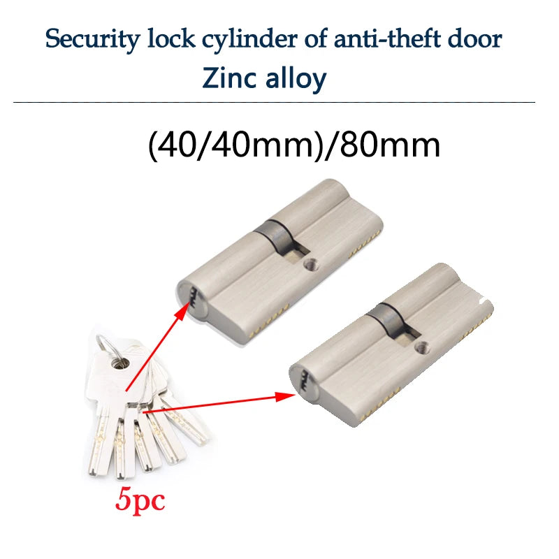 lock cylinder door with master key Indoor entrance door lock 60mm 70mm 80mm Eccentric lock cylinder same key Customize