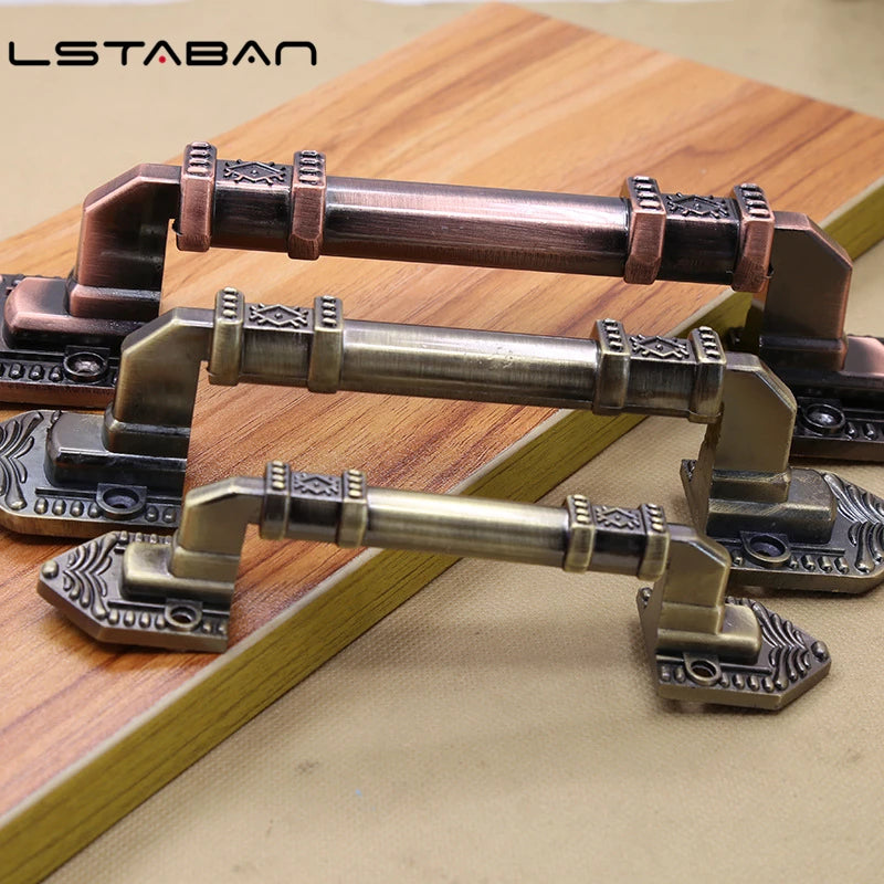 High Quality Decorative Furniture Wood Barn Door Handle Antique Imitate Copper Aluminum Alloy European Drawer Flush Handles