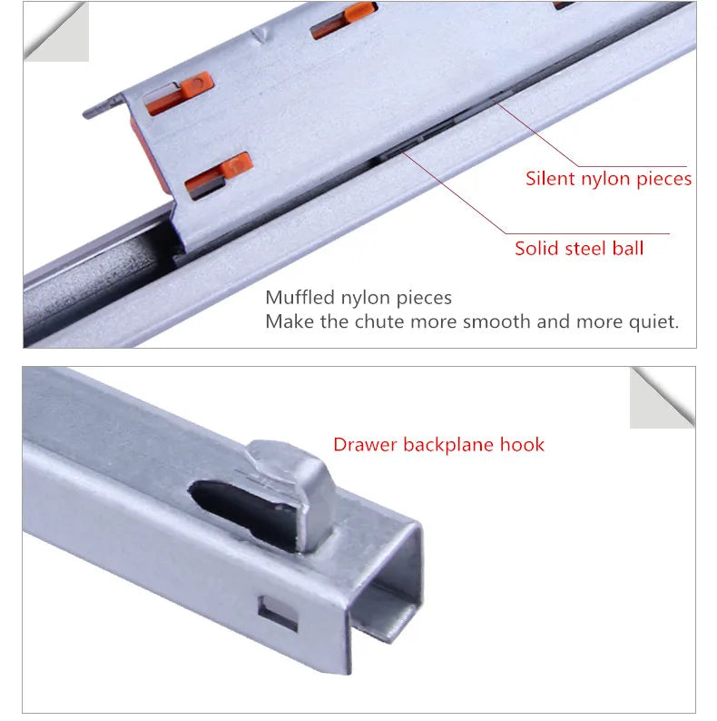 Furniture Drawer Slide Contact Bounce Free Handle Guide Rail Support