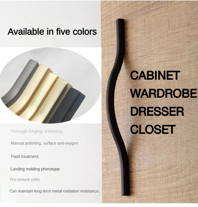 Nordic Handles for Cabinets and Drawers Kitchen Furniture Handles Modern Luxury Gold Wardrobe Drawer Handle Cabinet Door Handle