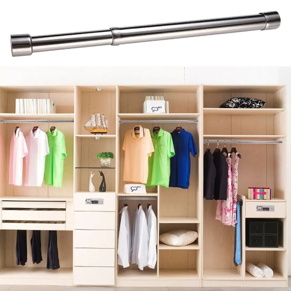 Adjustable Hanger Curtain Telescopic Pole Useful Stainless Steel Adjustable Hanging Rods Bathroom Product Household Wardrobe