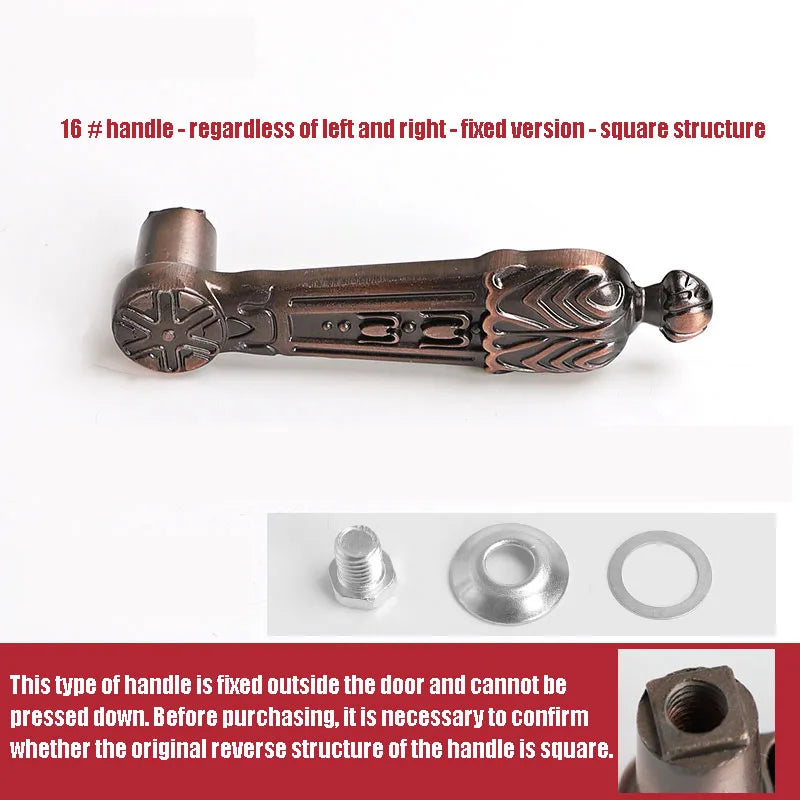 Solid Handle For Anti-theft Door Durable Non Rusting  Thickened Material Household Door Room Bedroom Universal Handle