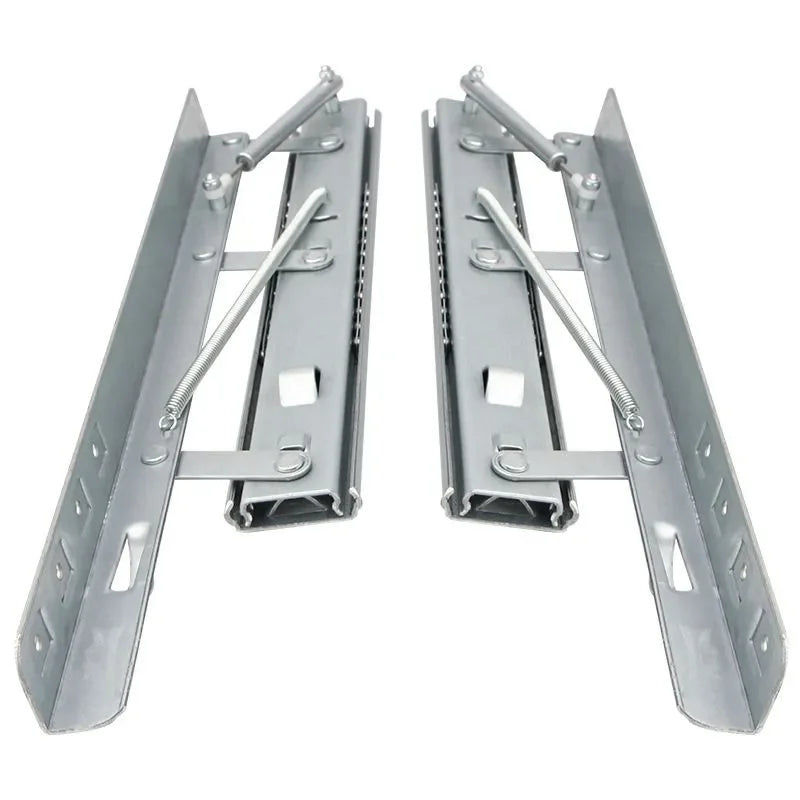 1 Set Telescopic Dining Table Lift Slides Rails Interchange Between Square And Round Tables Push-pull Hidden Table Hardware