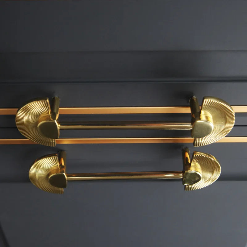 Cabinet Door Handle Pure Copper Simple Nordic Drawer Cabinet Single Hole New Chinese Light Luxury Brass Wardrobe Door Handle