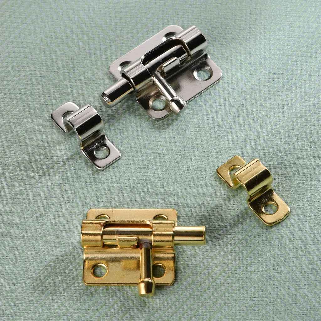 Door Security Slide Latch Lock with 6 Screws , 1 Pack/2 Pack Keyless Entry , Duty Iron Sliding , Easy to Install Gate