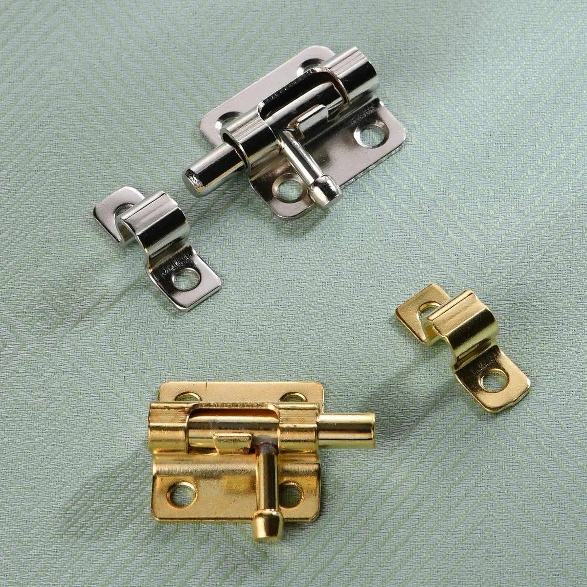 Door Security Slide Latch Lock with 6 Screws , 1 Pack/2 Pack Keyless Entry , Duty Iron Sliding , Easy to Install Gate