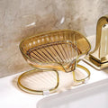 Bathroom Soap Dish Light Luxury Toilet Shower Soap Holder With Drain Water Soap Storage Case Tray Container Bathroom Gadgets