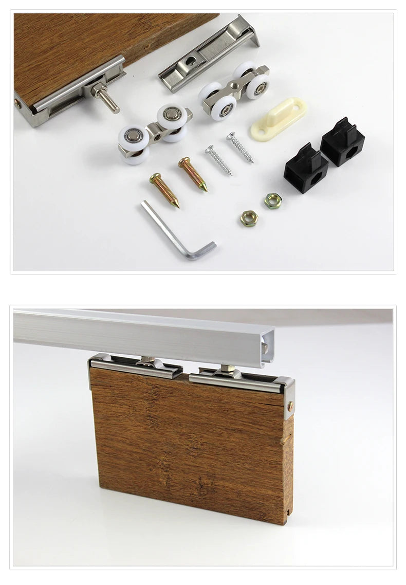 sliding door track hanging rail glass door guide mute push and pull door hanger rail Solid wood doors bathroom fold hanging door