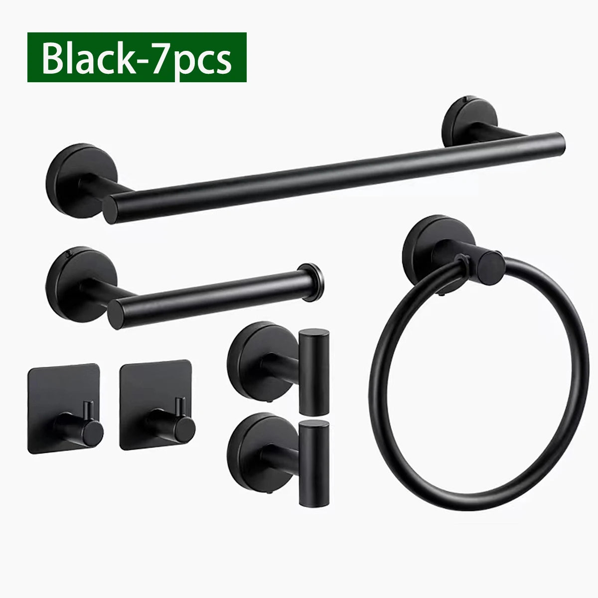 Bathroom Hardware Set Stainless Steel Towel Rack Set Toilet Paper Holder Robe Hooks Towel Ring Bathroom Accessories Set