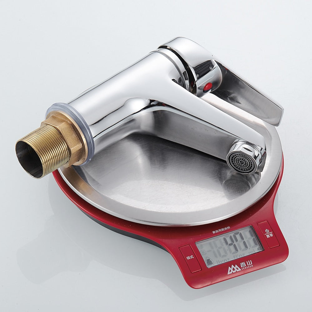 Bathroom Basin Faucet Chrome Single Handle Single Hole Deck Mounted Mixer Tap Kitchen Sink Hot Cold Taps With G1/2 Hose