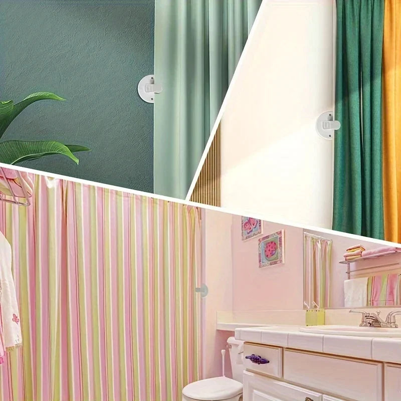 Shower Curtain Clips Shower Room Curtain  Adhesive Windproof Splash Clips Bathroom Curtain Weight Clip Windproof Splash Guard