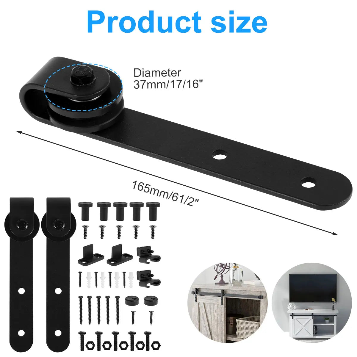 Barn Door Hardware Kit  Heavy Duty Sturdy Sliding Barn Door Track Smoothly and Quietly J Shape Hanger Cupboard Door Panel Access