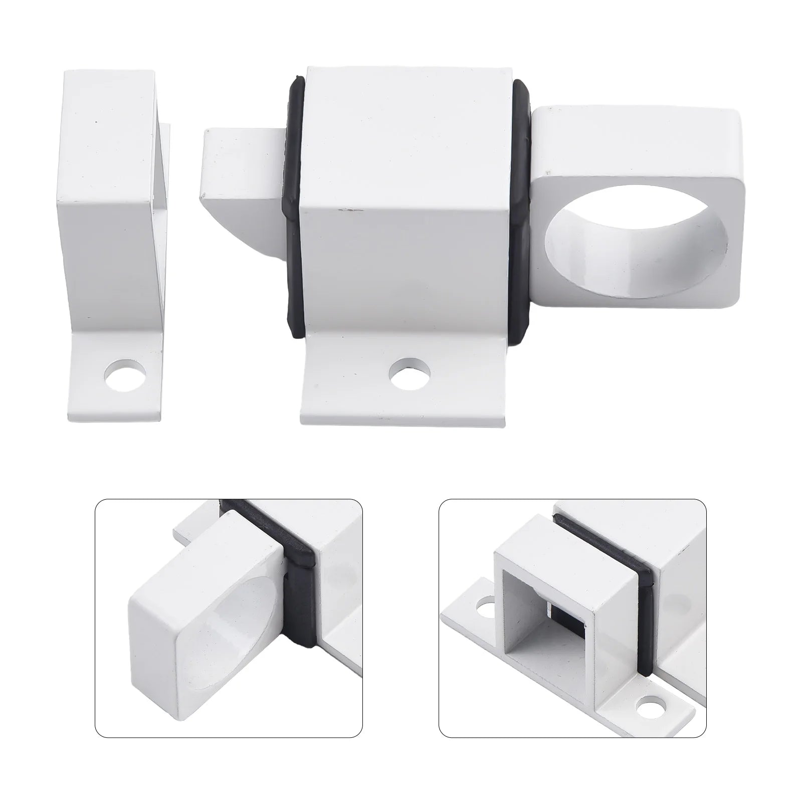 Door Latch Aluminum Alloy Security Automatic SASH Door Spring Bounce Lock Square Self-closing Bolt Spring Thumb Lock