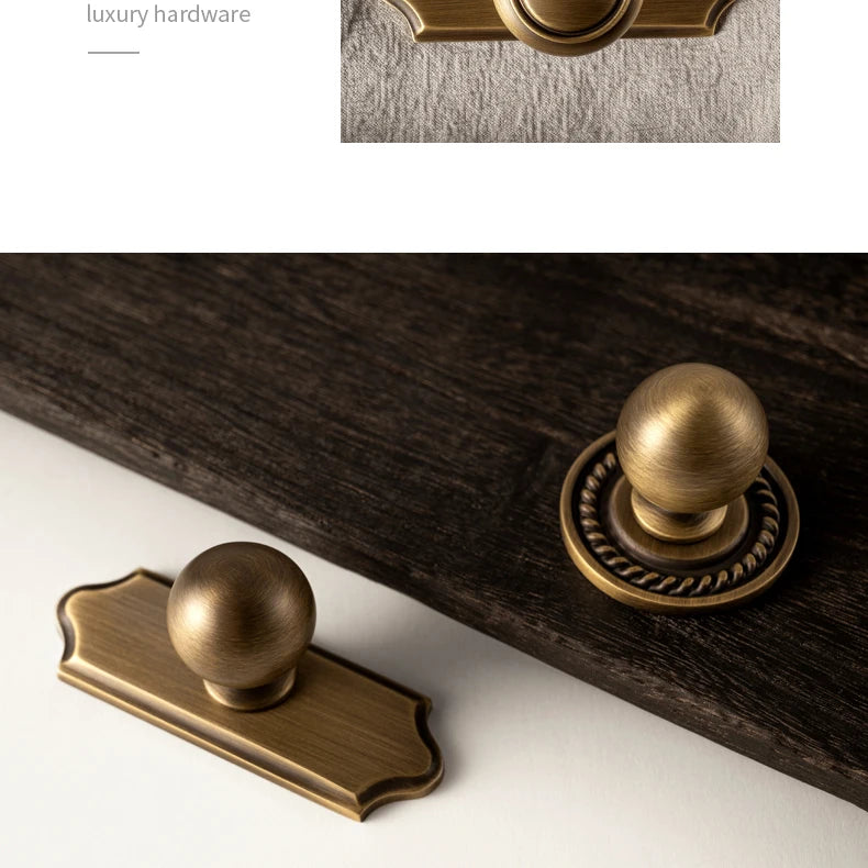 Santaya Antique Brass Cabinet Handles With Backplate Solid Bronze Wardrobe Pulls Kitchen Cupboard Door Knobs Furniture Handle