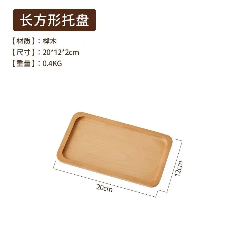 Large round Wooden Food Tray Serving Plate Waterproof l Wood Dert Plate Fruit Tray Wood Crt Decorative Item