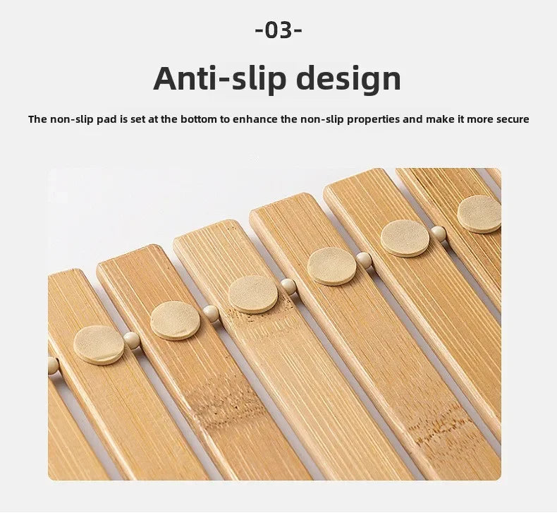 Wooden Bathroom Mat Rayon Derived From Bamboo Rectangular Waterproof Floor Mat Suitable for Bathroom and Toilet