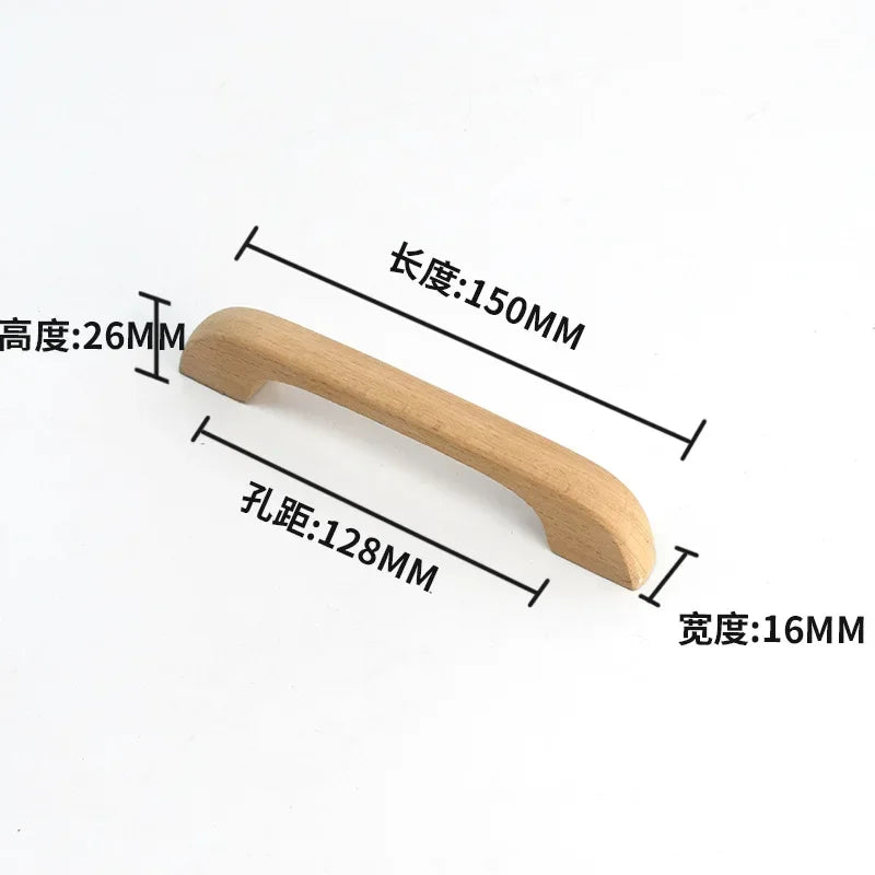 Drawer Furniture Wooden Door Cupboard Handles  Solid Wood Kitchen Cabinet Handle Drawer Knobs for Furniture
