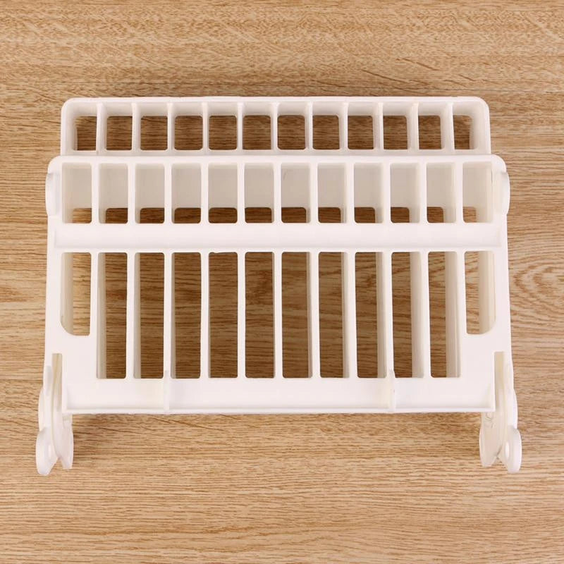 Foldable Dish Plate Drying Rack Organizer Drainer Plastic Storage Holder White Kitchen Organizer