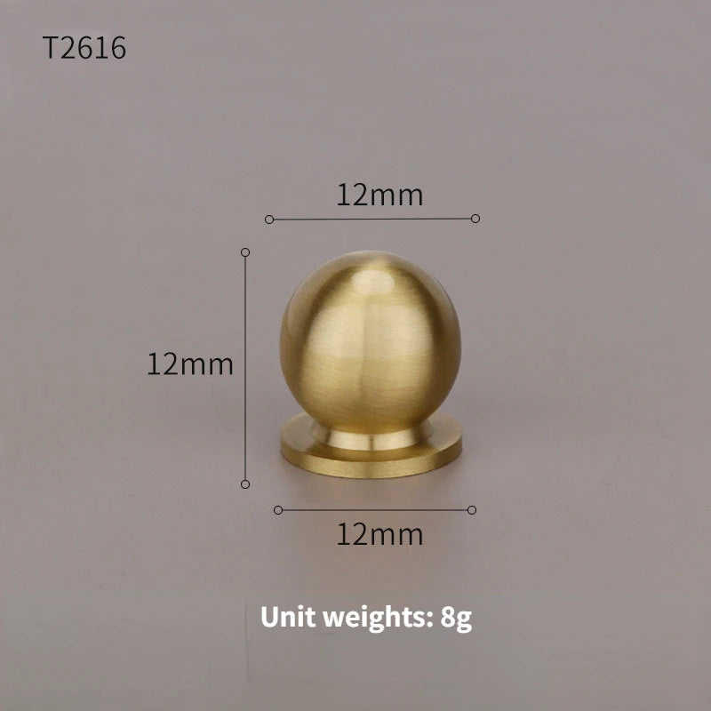 Home Wardrobe Door Pull Round Solid Brass Pulls Antique Cabinet Drawer Small Handles Modern Furniture Handles Single Hole Knobs