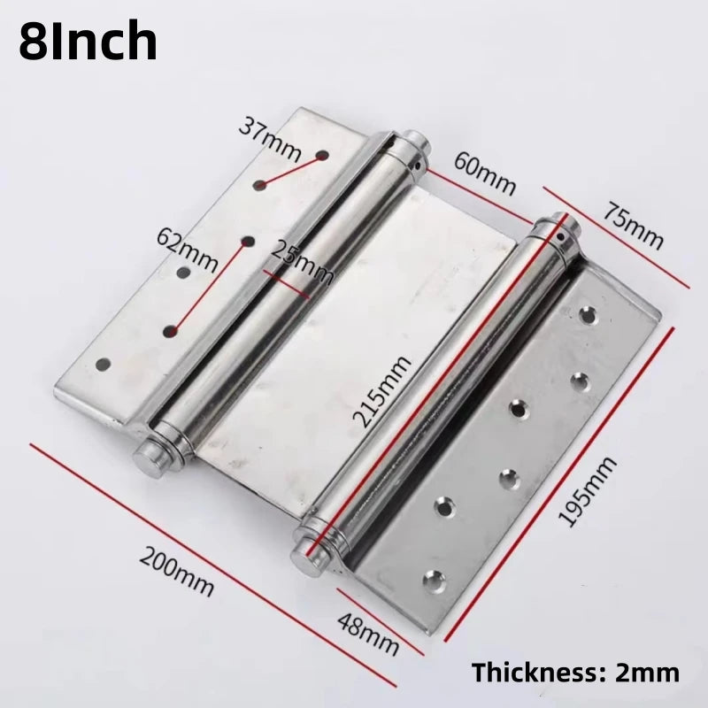 Stainless Steel Double Open Spring Hinge Double-sided Door Hinge Automatic Self Closing Two Way Free door Fence Dedicated Hinge