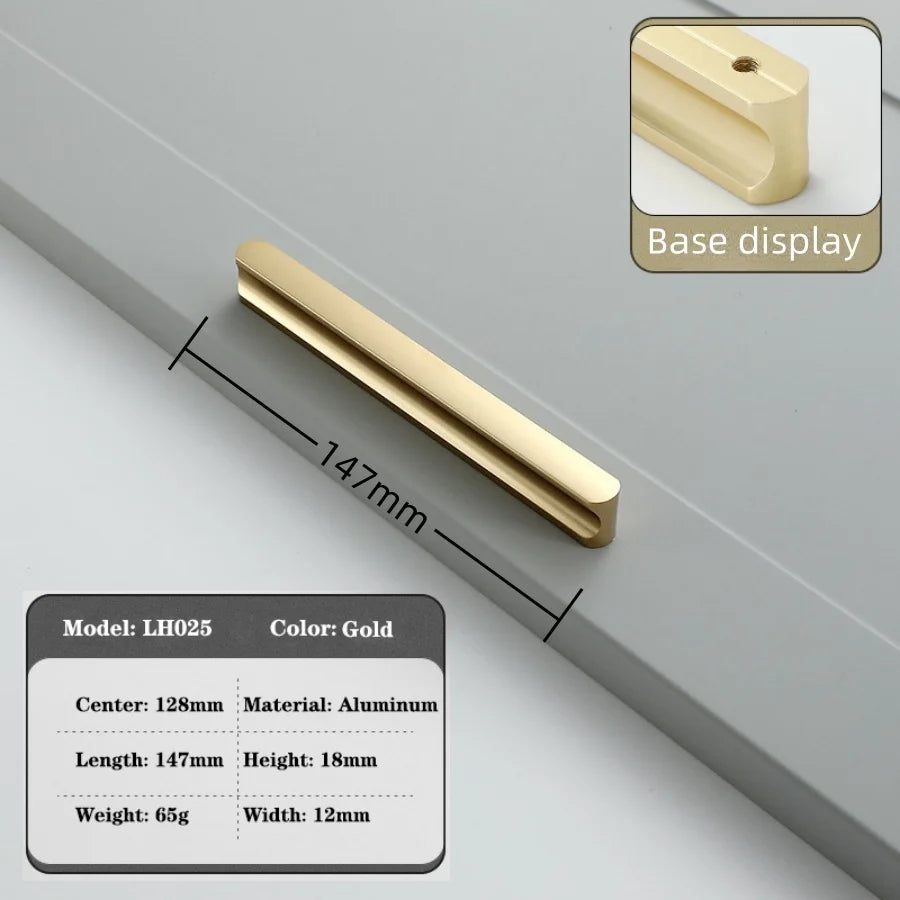 Modern Long Cabinet Handles Hidden-style Aluminum alloy Wardrobe Drawer Handle 800mm 1000mm Furniture Pulls