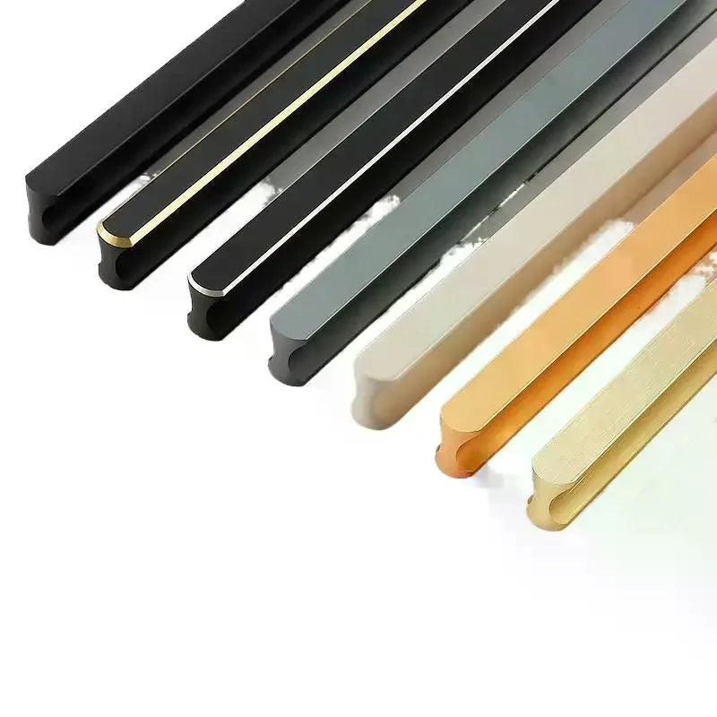 Modern Simple Light Luxury I-Shaped Cabinet Door Handle Extended Round Head Drawer Wardrobe Cabinet Furniture Door Handle