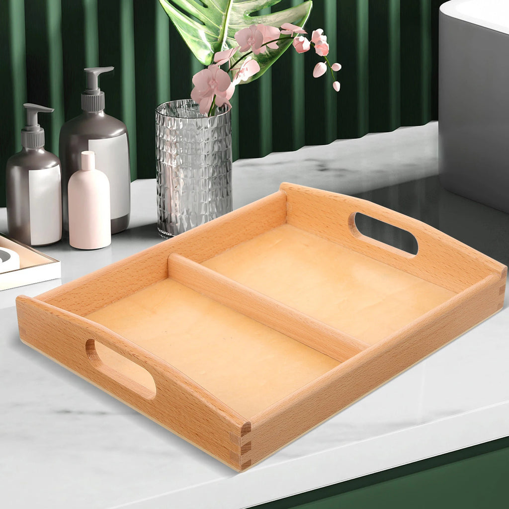 Wooden Tray Toddler Funny Teaching Aids Practical Serving Tray Art Craft Organizing tool Early Learning Sensory Project supplies
