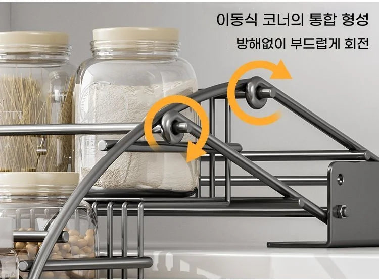 Pull-Down Cabinet Organizer Kitchen Vertical Lift  Multi-layer Spice Rack No-Drill Space Saving Heavy Duty Metal Rack holder New