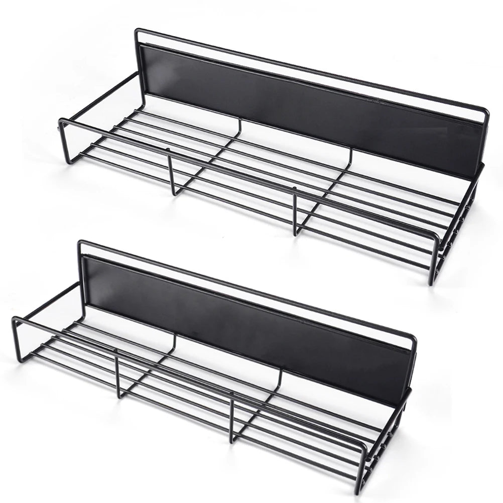 Magnetic Spice Rack For Refrigerator Magnetic Shelf 2PCS Spice Racks Organizer For Cabinet Hanging Spice Rack Wall Mount Kitchen