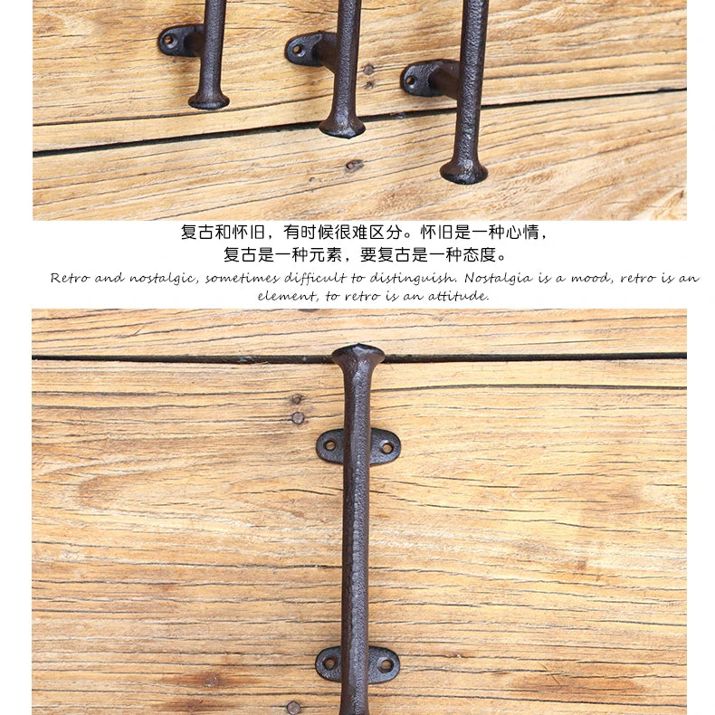 Retro Nostalgic Old Fashioned Cast Iron Handle Wardrobe Simple Door Handle Large Wooden Door Pull Rod Handle 30.5x5.2cm