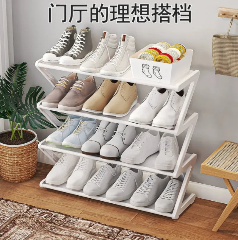 Shoe Rack Organizer Space Saving Shoes Organizer Free Standing Z-shaped Rack Multi-layer Assembly Storage for Home Dormitory
