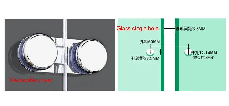 Glass Holder Thickened Glass Door Hinge Double Hinge Cabinet Bathroom Glass Clip Wine Cabinet Glass Window Hinge