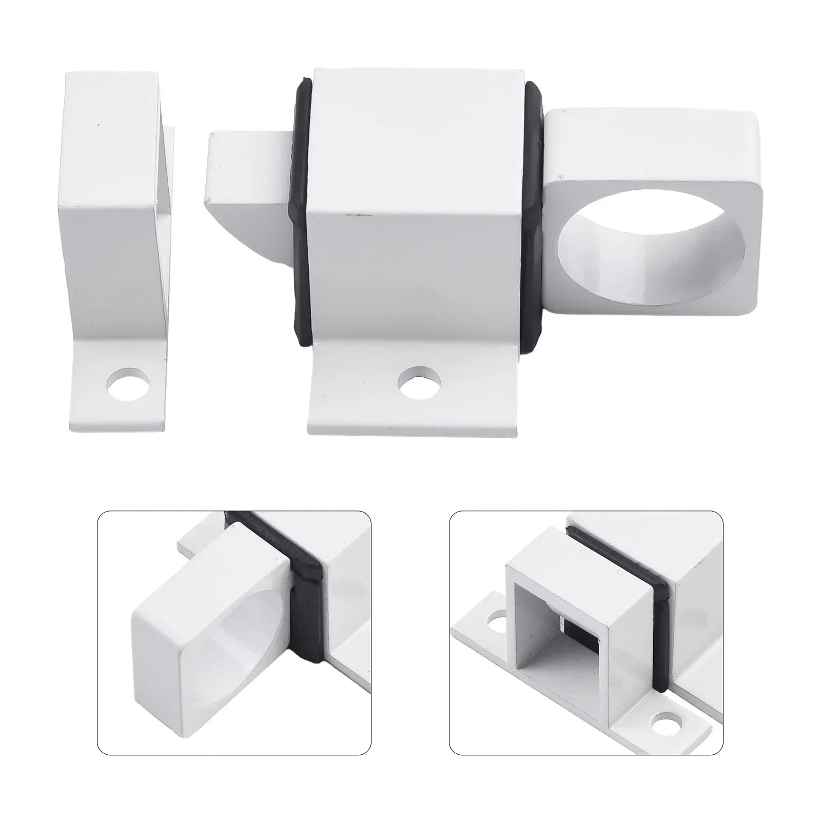 Door Latch Aluminum Alloy Security Automatic SASH Door Spring Bounce Lock Square Self-closing Bolt Spring Thumb Lock